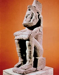 Escultura azteca de una figura masculina sentada, c1375-1521