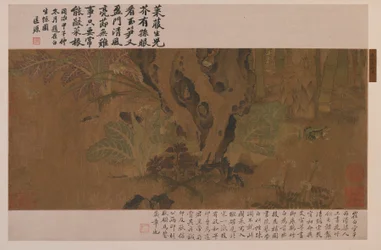 Bambú, rana e insectos, dinastía Ming, 1368-1644