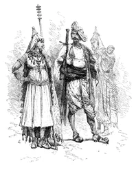 Hombres y mujeres Banjari, Orissa, India, 1895