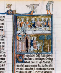 Banquete y jinetes, c1280-1290