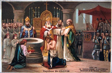 Bautismo de Clodoveo, 496 d.C., siglo XIX
