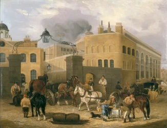 Cervecería de Barclay y Perkins en Southwark, c1840