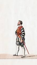 Barón, diseño de vestuario para la obra de Shakespeare, Enrique VIII, siglo XIX