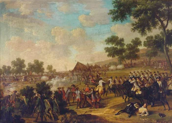 Escena de batalla de la Guerra de los Siete Años, segunda mitad del siglo XVIII