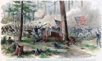 Batalla de Bentonville, Carolina del Norte, Guerra Civil Americana 19 de marzo de 1865