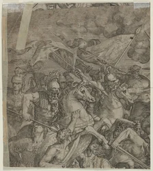 Batalla del Puente Milvio fragmento verso, 1500s