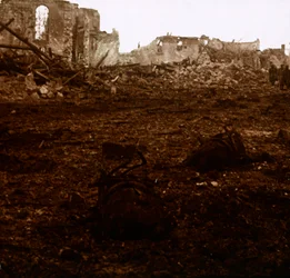 Campo de batalla, Aisne, Francia, c1914-c1918