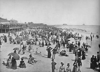Playa en Atlantic City, Nueva Jersey, c1897