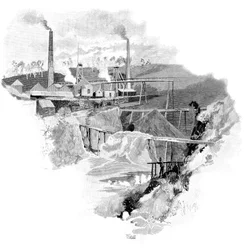 Minas de oro de Beaconsfield, Tasmania, Australia, 1886