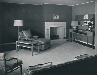Dormitorio en la casa del Sr. Anatole Litvak en Santa Mónica, California, 1942