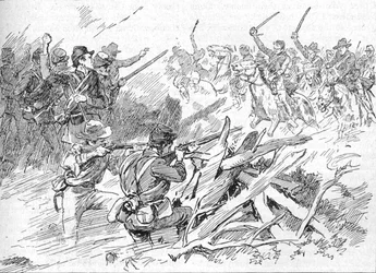 Detrás de las Rústicas Barricadas Estaban los Hombres de Michigan, 1902