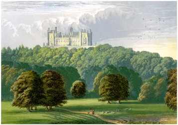 Castillo de Belvoir, Leicestershire, hogar del Duque de Rutland, c1880