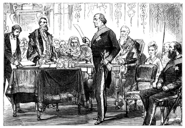 Benjamin Disraeli 1808-1881 recibiendo la libertad de la ciudad de Londres, 1878