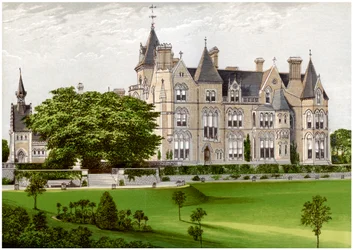 Bestwood Lodge, Nottinghamshire, hogar del Duque de St Albans, c. 1880