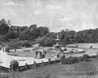 Fuente Bethesda, Central Park, Nueva York, EE.UU., c. 1900