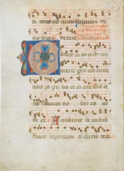 Bifolio con inicial C, de un antifonario, ca. 1320