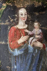 Capilla barroca de Bionnassay. Virgen María y Jesús