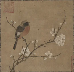 Pájaro en una rama florida, 1100s