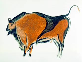 Bisonte, copia de una pintura rupestre paleolítica en Altamira, norte de España, 1913