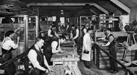 Fabricantes de esteras ciegos de St Dunstans, Londres, 1926-1927