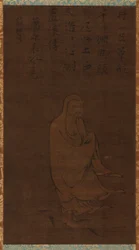 Bodhidharma cruzando el Yangzi en una caña, siglo XV