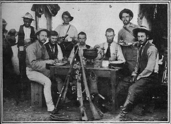 Telegrafistas bóeres tomando té, 1900