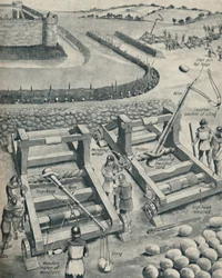 Bombardeo de un fuerte en tiempos sajones, c1934