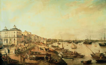 Burdeos, puerto, pintura 1805