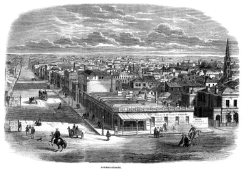 Calle Bourke, Melbourne, Australia, 1863