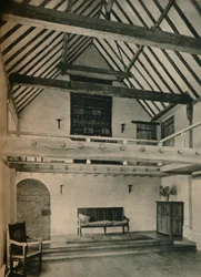 Granja Boxhurst, Kent: Fin de la sala de baile. Restaurada y convertida por Oliver Hill, c1928