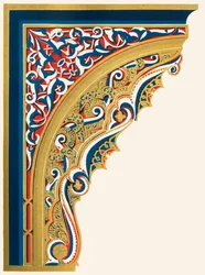 Soportes de ménsulas del techo del pórtico, Patio de los Leones, 1907