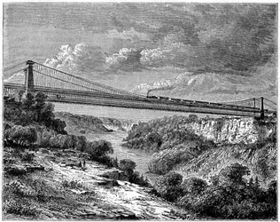 Puente sobre el Niágara, Canadá, siglo XIX