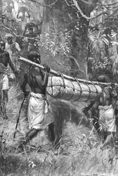 Llevando el cuerpo de David Livingstone a la costa, África, 1873