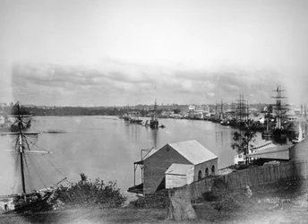 Río Brisbane, sureste de Queensland, Australia, 1870-1880