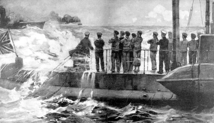 Submarino británico E-13 en el Báltico para asistir a los rusos, Primera Guerra Mundial, 1915