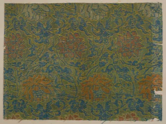 Brocado, seda. Una muestra, período Edo, 1615-1868