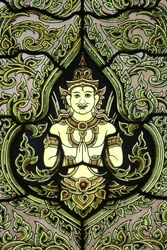 Buda. Vidriera. Templo de Mármol. Wat Benchamabophit Dusitvanaram Ratchaworawiharn. 1899. Bangkok. Tailandia