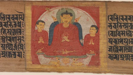 Buda con las manos levantadas en Dharmacakra Mudra, ca. 1090