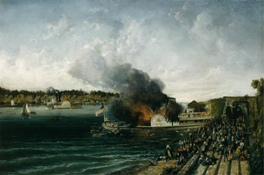 Incendio del Barco de Ruedas Henry Clay, ca. 1854-60
