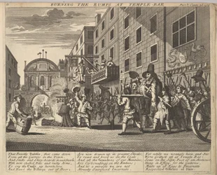 Quemando los Rumps en Temple Bar, Placa 11: Ilustraciones de Hudibras de Samuel Butler