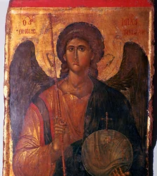 Icono bizantino del arcángel Miguel, siglo XIV