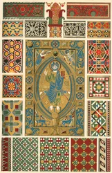 Esmalte incrustado bizantino, mosaico de mármol, mosaico de vidrio