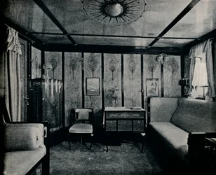 Cabina de lujo en el North German Lloyd SS. Kronprinzessin Cecilie, c1907