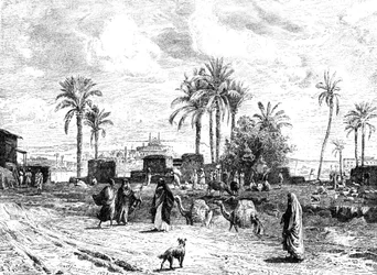 El Cairo visto desde la orilla izquierda del Nilo, 1881