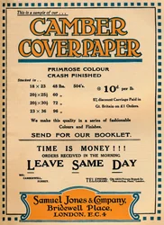 Camber Coverpaper - Anuncio de Samuel Jones & Company, 1919