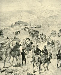 Campamento del General Roberts en Thal en el río Kuram, 1901