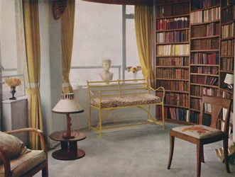 Campbell-Grant: Sala de estar en un apartamento para el Sr. Humphrey Thackrah, en Charterhouse Square, Londres
