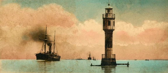 Canal de Suez. Los lagos amargos - El faro norte, c1918-c1939