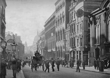 Cannon Street, mirando al oeste, Ciudad de Londres, c1910 1911