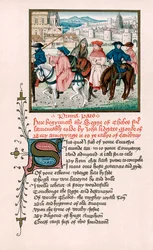 Peregrinos de Canterbury, c1420 siglo XIX